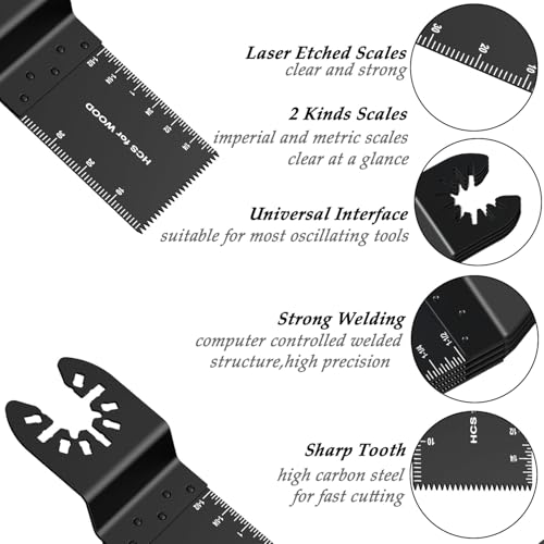 10 Pcs Oscillating Tool Blades Universal Oscillating Saw Blades Wood Multitool Blades Compatible for Cutting Wood Opening Holes Wood Plastic and Soft Metal 3 10 Pcs Oscillating Tool Blades Universal Oscillating Saw Blades Wood Multitool Blades Compatible for Cutting Wood Opening Holes Wood Plastic and Soft Metal - Image 3