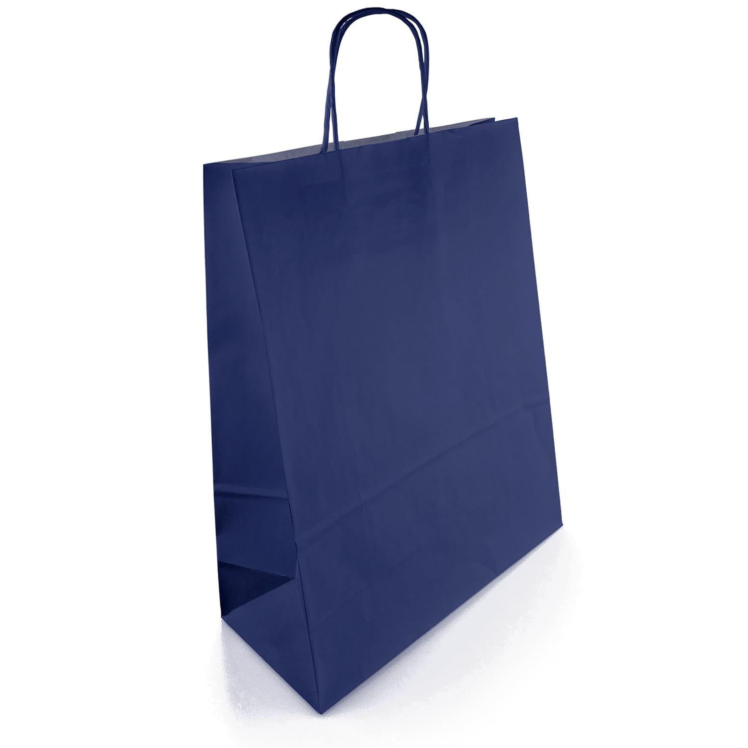 Netuno 200 Papiertüten mit Henkel dunkelblau 25x11x32 cm groß für Geschenke | Robuste Tragetaschen aus Kraftpapier – für Einkaufen, Handel, Verkauf, Party, Weihnachten, Ostern, Boutique & Markt