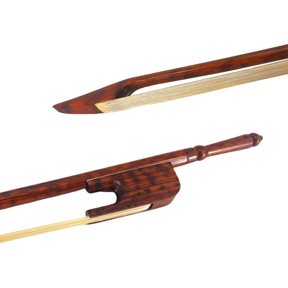 Yinfente 4/4 Snakewood Violín Arco Largo Tornillo Barroco Arcos Exterior Madera Natural Arco Pelo Recto Fuerte