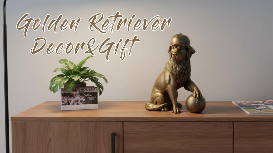 Estatua Perro Golden Retriever Deportista Decoración Hogar miniatura 7
