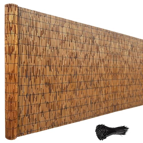 Bliajkswyr Palissade Jardin Exterieur Bois Clôtures Décoratives 50 80 100 150 200 250 300 500 800 1000cm Brise Vue Bois Panneau Clôture Jardin sur Mur...