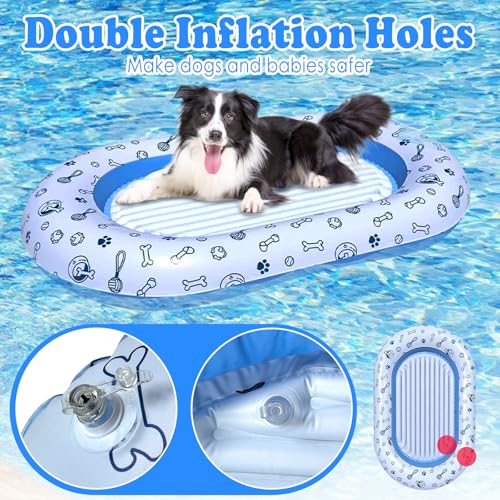 Hyran Hundepool-Schwimmring, Wasserspielzeug, Hundepool Große Hunde, Aufblasbares Schwimmendes Floß Schwimmende Hundeliege für Haustiere für Wasserspiele Im Freien