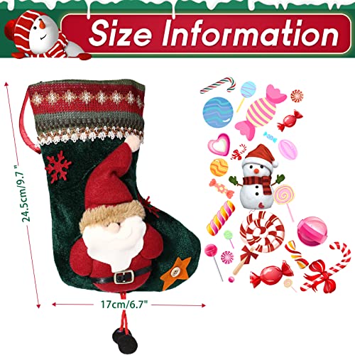 Ailvor Nikolausstrumpf, 3 Stück Weihnachtsstrumpf, Nikolausstiefel zum Befüllen & Aufhängen, Nikolaussocke Weihnachtsdekoration für Kamin, Weihnachtsbaum, Wand, Treppe
