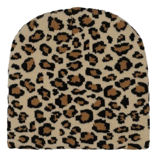 KEWUF Bonnet en Tricot à Motif Léopard, Bonnet Femme, Hiver, à Dôme à Motif Léopard, Bonnet...