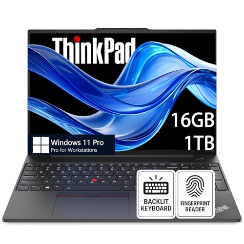 Image of Lenovo ThinkPad E16 Business Laptop, 16 inch WUXGA Anti-Glare Display, 13th Gen i5-1335U (> i7-1265U), 16GB RAM, 1TB Storage (512GB SSD+500GB External), Backlit Keyboard, Fingerprint, Windows 11 Pro