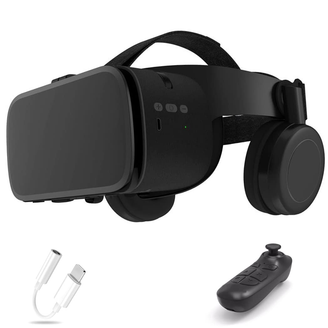 Gafas de Realidad Virtual, 3D VR Gafas con Controlador Bluetooth para Juegos Visión Panorámico VR Glasses para iPhone 13 Pro Max/13 Pro/13/12/11, para Samsung Galaxy S21, Huawei, Xiaomi