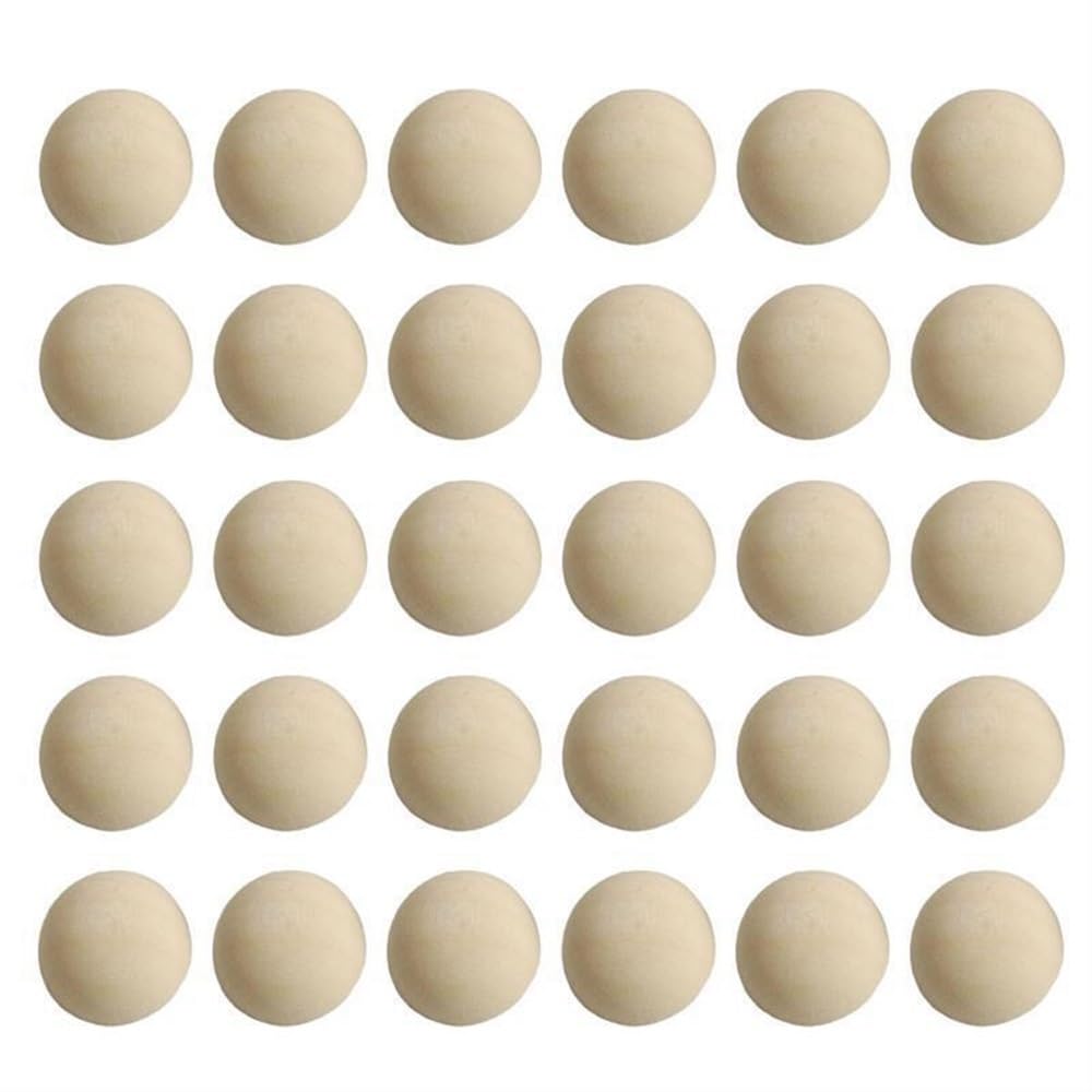 Dzielone półkule, 100 sztuk niedokończonych drewnianych koralików, dzielone kulki 15-20 mm do majsterkowania, biżuterii i wystroju wnętrz(35MM)