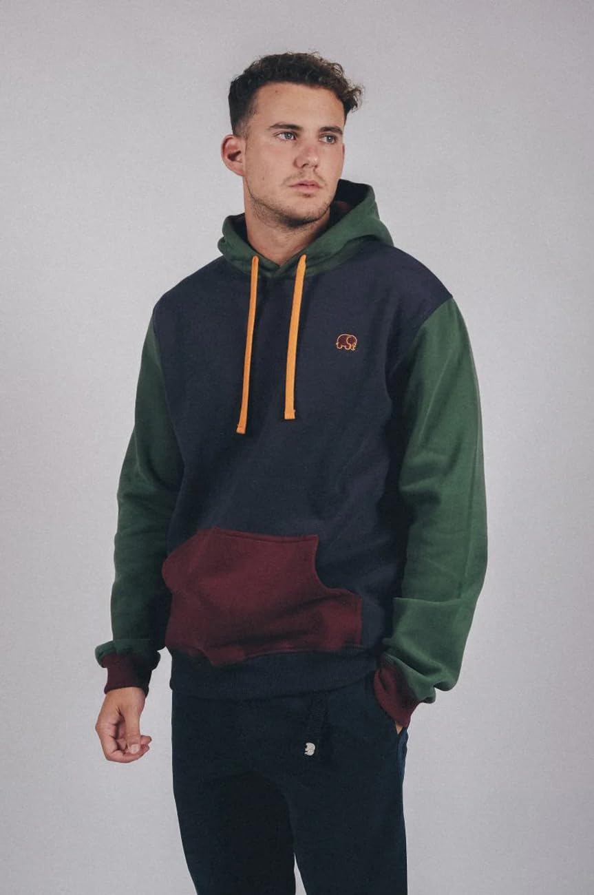 Męska bluza z kapturem 209010MCHN - niebieska, S