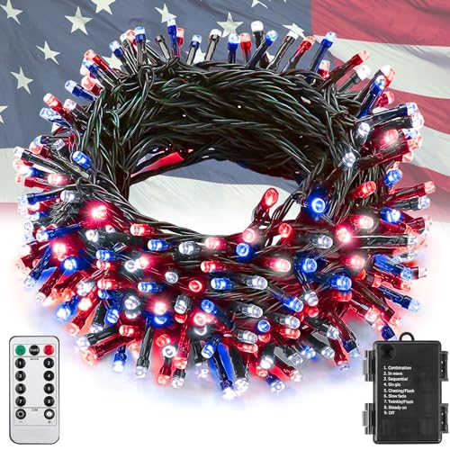 100LED Red White Blue Lights