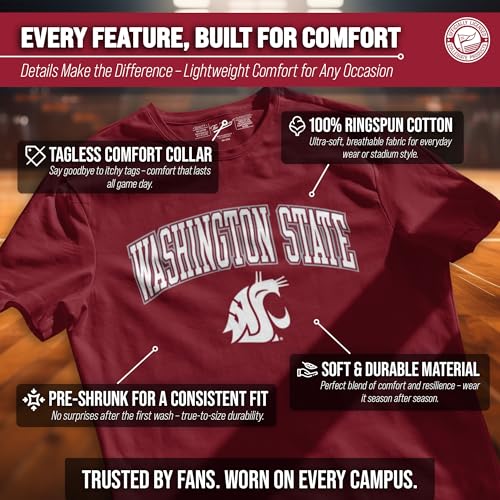 Image of NCAA Gameday Cotton T-Shirt for Men and Women | Officially Licensed NCAA Tee - Preshrunk Ring-Spun Cotton - Screen-Printed Team Logo