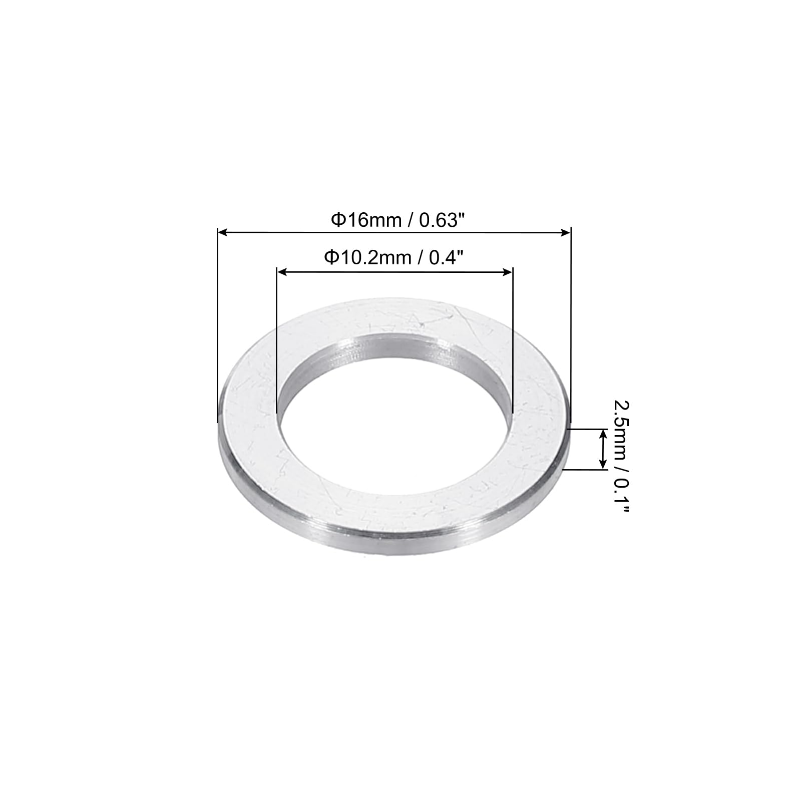 PATIKIL M10 Aluminum Spacers, 6pcs 3/8" x 5/8" Round Metal Spacers for 3/8 or M10 Screw Bolts - Image 2