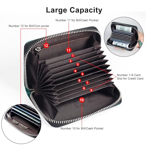 Image of Credit Card Wallet, RFID Card Case Wallet, Zipper Card Cases Holder for Men Women, RFID Blocking, KeyChain Wallet, Compact Size Card Organizer Case for Women