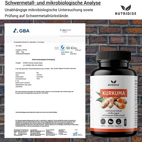 Nutridise® Kurkuma Kapseln – Kurkuma Ingwer Kapseln hochdosiert – Kurkuma Extrakt, Bio-Ingwer und schwarzer Pfeffer - 90… - Image 8