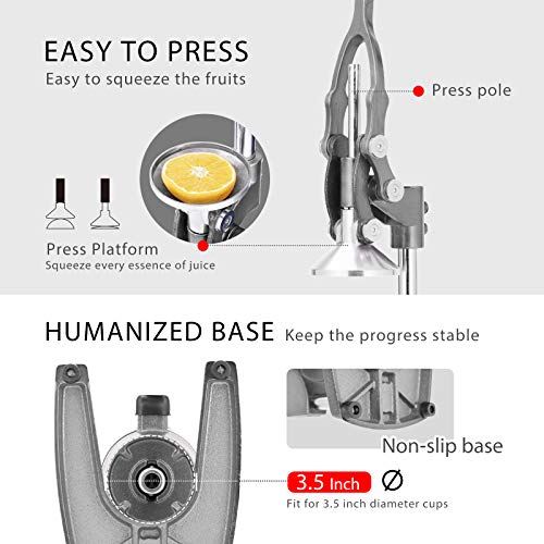10 Best Vivohome Extra Tall Heavy Duty Commercial Manual Hand Press Citrus Orange Lemon Juicer Squeezer Machine Grey 21 What Is The Best Juicer For Oranges And Lemons Juicer Machine List
