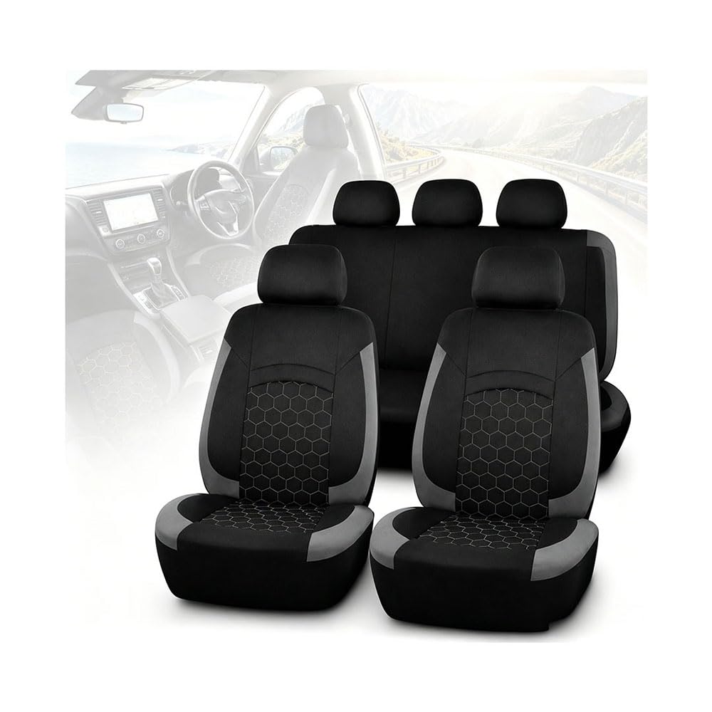 Zatepemml Car Seat Cover Set for Nissan Navara 2010-2025, Waterproof Breathable Polyester Seat Protector,Black