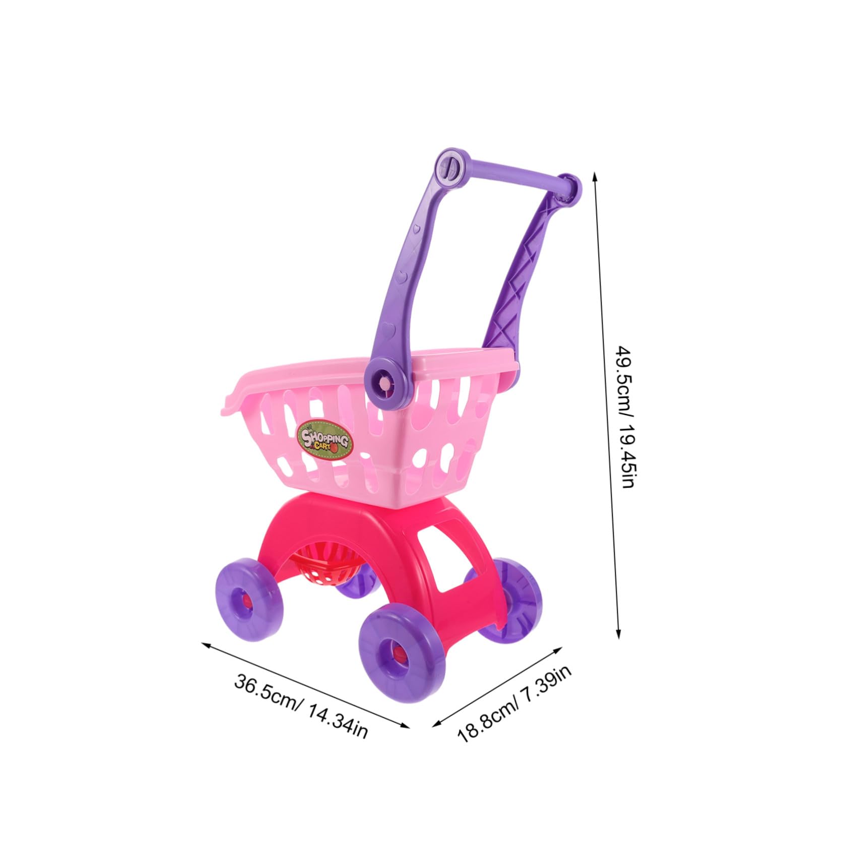 Carrello Supermarket Giocattolo Mini Trolley Simulazione Spesa Sicuro con Liscio Facile da Montare per Mani Piccole Gioco Educativo per Ragazzo Ragazza