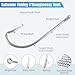 Saltwater Fishing J Hooks,35pcs O'Shaughnessy Forged Stainless Steel 34007 Extra Strong Trolling Long Shank Fishing Hooks for Sea Bass Striper Snapper Saltwater Freshwater