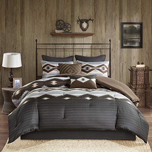 Woolrich-Rustic-Lodge-Cabin-Comforter-Set-All-Season-Down-Alternative-Warm-Bedding-Layer-and-Matching-Shams-Oversized-Cal-King-Bitter-Creek-GreyBrown Woolrich Rustic Lodge Cabin Comforter Set All Season Down Alternative Warm Bedding Layer and Matching Shams Oversized Cal King Bitter Creek GreyBrown