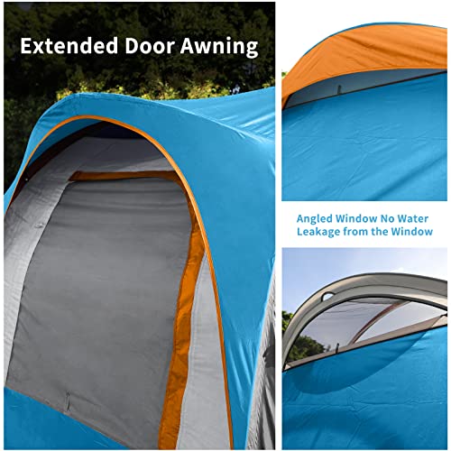 CAMPROS-CP-Tent-9-Person-Camping-Tents-2-Room-Water-Resistant-Family-Tent-with-Top-Rainfly-4-Large-Mesh-Windows-Double-Layer-Easy-Set-Up-Portable-with-Carry-Bag