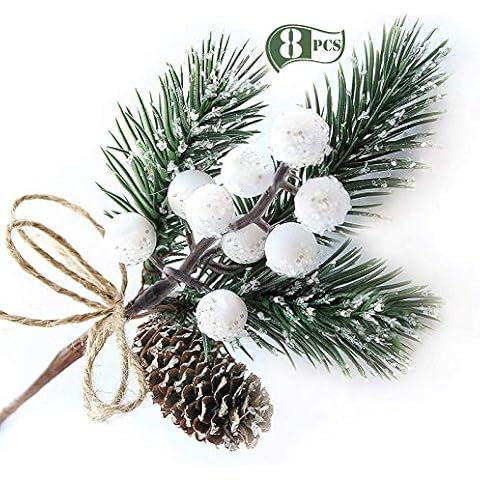 FUTERLY 10 Pcs Christmas Berries and Pine Cones Cover