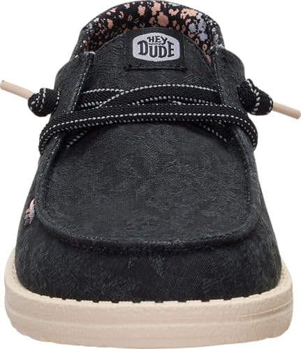 Image of HEYDUDE Women's Wendy Floral Boho Slip On Loafer | Lightweight Easy On Canvas Shoe with Elastic Laces Flexible Outsole