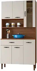 Armário De Cozinha Completa Golden Nogueira/Off White