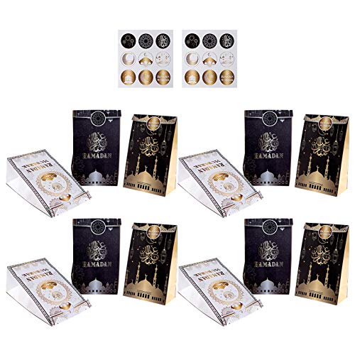 Amosfun Eid Mubarak Favor Taschen Und Aufkleber Eid Mubarak Geschenk Boxen Islamischen Muslim Dekoration Ramadan Decor Liefert