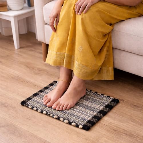 Image of Door Mat | Anti-Skid Trapper Rectangular Mat for Door Entrance 12x16 Inch | Floor Mat for Home Entrance | Assorted Door Mat Multicolor | Pack of 2.