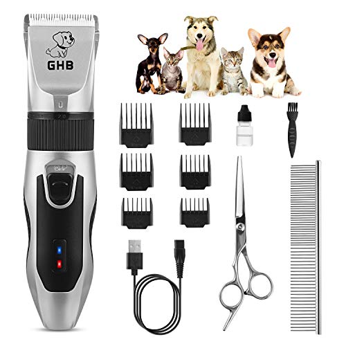 GHB Cortapelos Perros Maquinillas Eléctricas para Mascotas Inalámbrico y Recargable