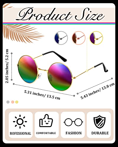 Xuhal Gay Pride Sunglasses LGBTQ Pride Glasses Retro Round Polarized Rainbow Sunglasses Classic Hippie Tinted Glasses2