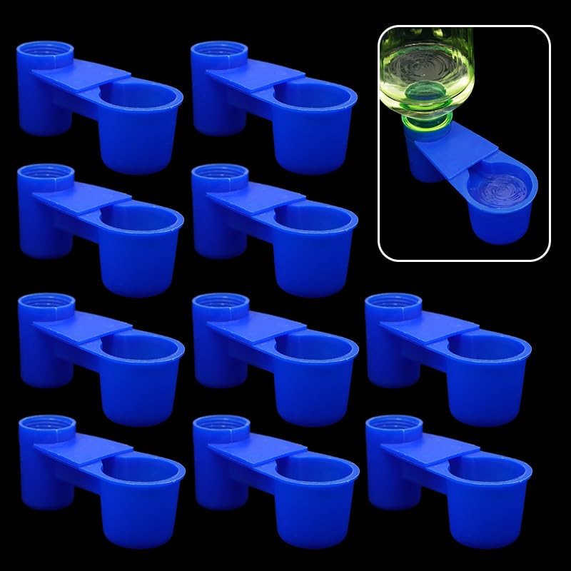 5/10/20Pcs Oiseau Caille Abreuvoir Tasses Bouteille d'eau Tasse Chat Poulet Pigeon Perroquet Hamster Double Buse Guide d'eau for Oiseau
