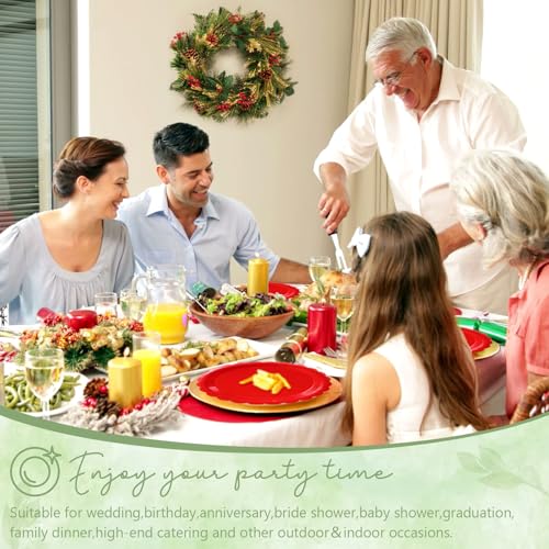 Image of Mulbozy 75Pcs Cute Red Paper Plates and Napkins Disposable for Party, 25-7 inch