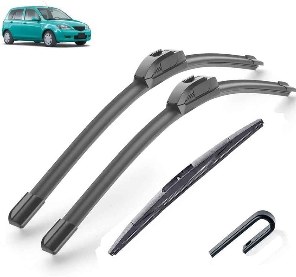 DZTYNKO Car Windscreen Wiper Blades Set for Mazda 2 Demio DY 2002-2007, Front Window Wipers for Clear Visibility, Replacement Wiper Blades
