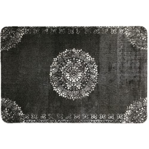 deco-mat Fußmatte Orient (40 x 60 cm, Schwarz) - rutschfeste und waschbare Fußmatte für außen/innen - saugstarke…