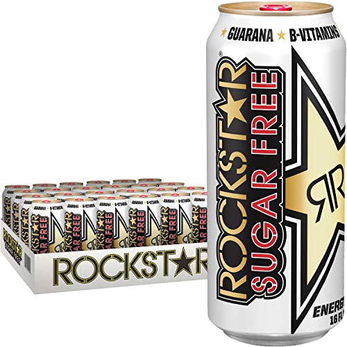 Rockstar Energy Drink Sugar-Free Energy Drink, 16 Fluid Ounce (Pack of 24) (Best Energy Drink For Cricketers)