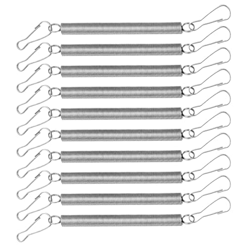 10Pcs Extension Spring, Stainless Steel Spring with 2 Clips to Hold Rabbit Water Dispenser Drinking Bottle, Small Springs for Watering or Feeding Small Animals, Can Be Used Alone or in Combination