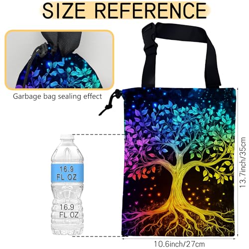 Image of Multicolor Tree Car Garbage Bag, Small Car Trash Bag Hanging Back of Seat,Drawstring Car Trash Bag with Adjustable Buckle,Car Accessories for Camping Travelling