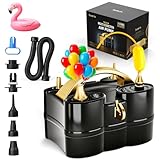 Bezente Balloon Pump Electric, 3-in-1 Portable Black Gold Electric Air Machine Balloon Pump Dual Nozzle Balloon Inflator for Inflatables and Latex 260q Foil Balloons