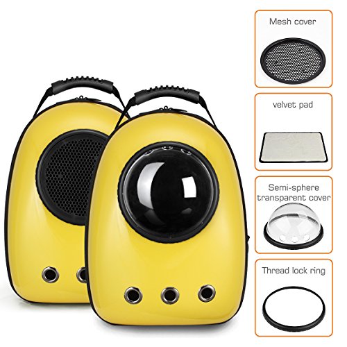 image for LEMONDA Portable Travel Pet Carrier Backpack,Space Capsule Bubble Desi