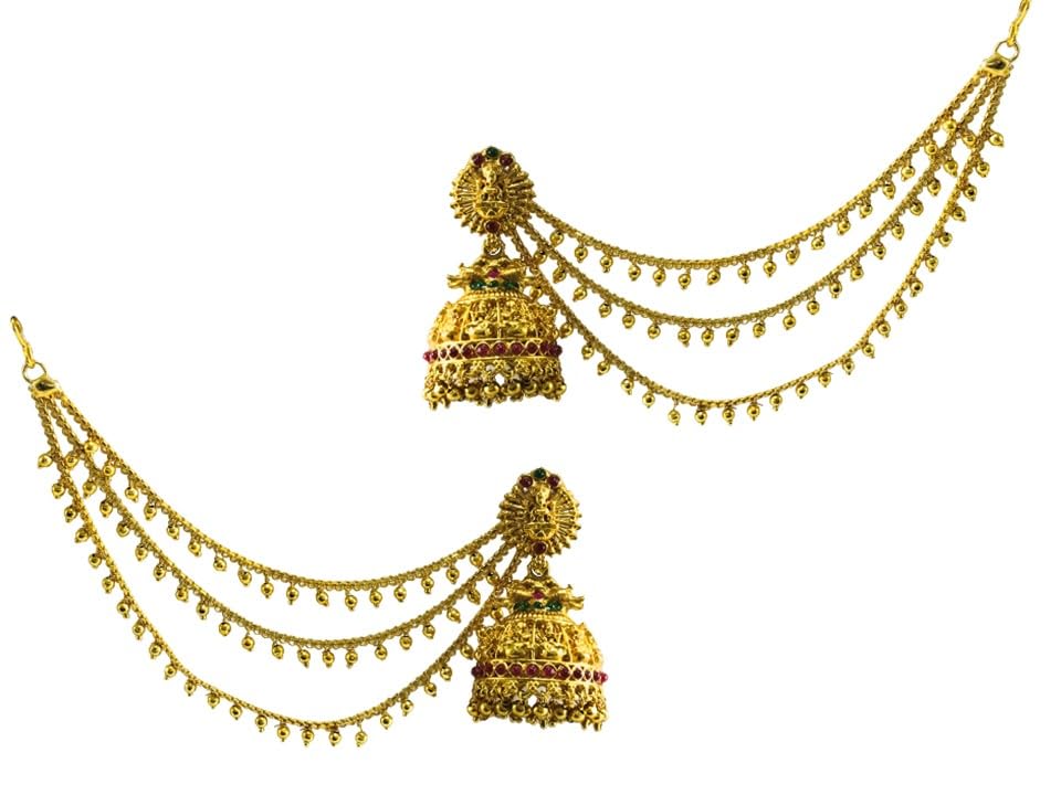 Sattyaki Latest Gold Temple Jewellery Laxami Jhumkis With Bahubali For Wedding Collection For Bride And Bridesmaid. (B0CH8HMN47) Amazon Price History, Amazon Price Tracker