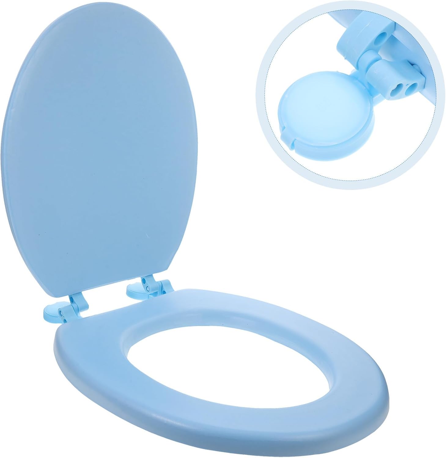 ORFOFE Foam Toilet Seat Cover Soft Padded Toilet Seat Comfortable Home Use Light Blue Oval/u-shape