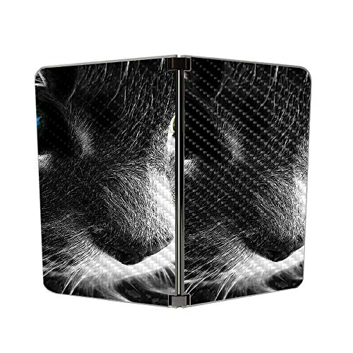Image of MightySkins Carbon Fiber Skin for Microsoft Surface Duo - Cat | Protective, Durable Textured Carbon Fiber Finish | Easy to Apply, Remove, and Change Styles | Made in The USA