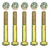 Grade 2 Shear Bolts 1/2' x 3-1/2' for Rotary Cutter,Tractor Gearbox,by Color Galvanization with Nylon Lock Nut Kit,by Metalsuberg .(5pcs Pack)