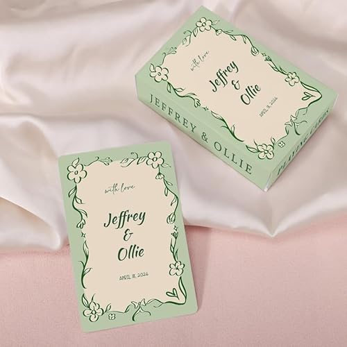 Personalized Vintage Striped Wedding Playing Cards Guest Book Deck with Elegant Case - Unique Wedding Favor Keepsake - Image 2