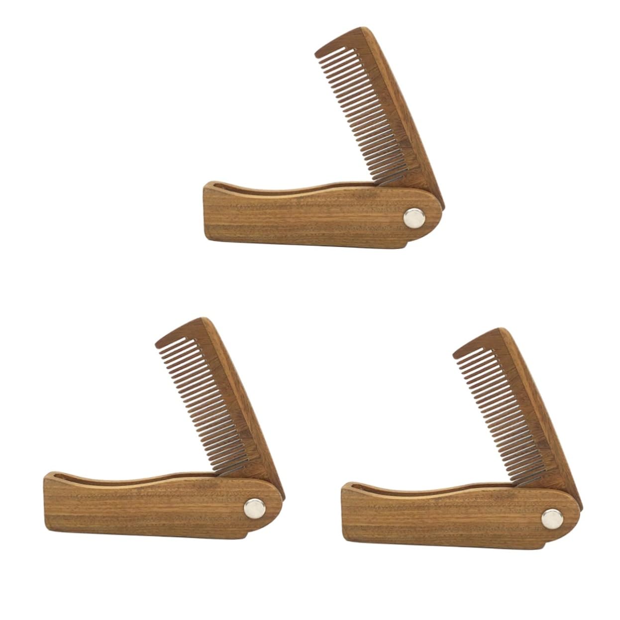 Didiseaon 3 Pezzi Pettine Per Piccolo Pettine Per Barba in Legno Naturale Spazzola Per Da Viaggio Strumento Per Lo Styling Portatile Delicato Sul Cuoio Capelluto Per Anni