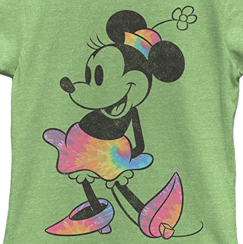 Disney Characters Tie Dye Minnie Girl's Heather Crew Tee2