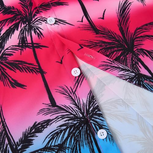 Image of UNICOMIDEA Boys Hawaiian Outfits Tropical Print Button Down Shirt + Swim Trunks 2 Piece Sets for 5-12T Kids