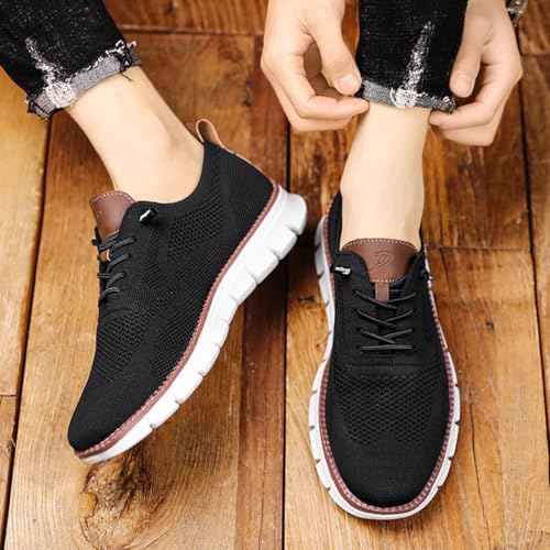 Summer Breathable Mesh Oxfords for Men Casual Dress Sneakers Business Slip on Lace-up Comfortable Walking Shoes Outdoor Lightweight Tennis Shoes4