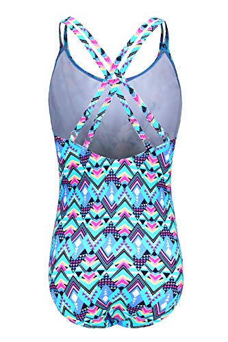 Image of Moon Tree Girls One Piece Swimsuits, Adjustable Double Straps Bathing Suits for Kids Girls Hawaiian Swimwear 3-16 Years