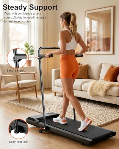 Image of Walking Pad with 6% Incline, 300LBS Capacity Under Desk Treadmill for Home Office, Quiet Portable Mini Treadmill with App & Remote Control, No Assembly, Slim Design for Small Spaces